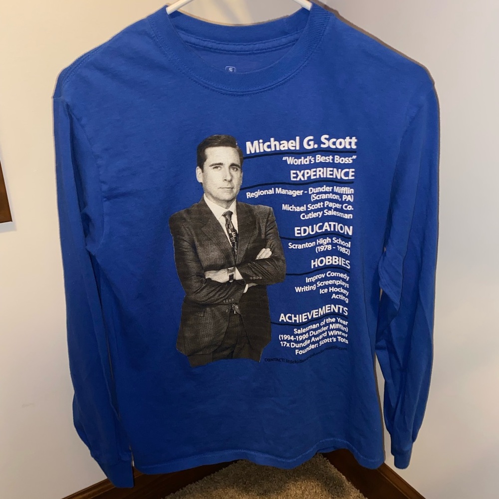 Micheal G. Scott Blue Long Sleeve Shirt
